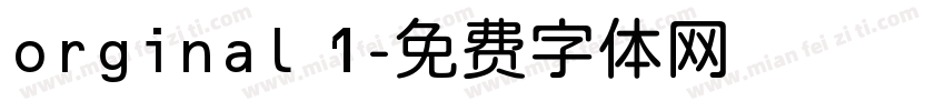 orginal 1字体转换